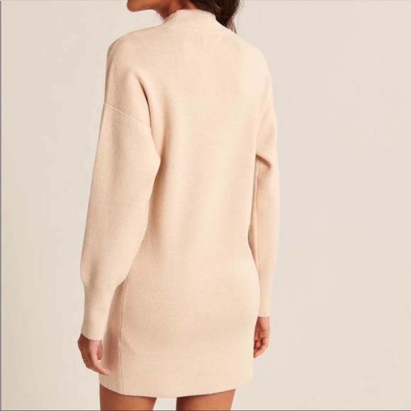 NWT Abercrombie & Fitch Everyday Mockneck Mini Sweater Dress - Picture 3 of 3